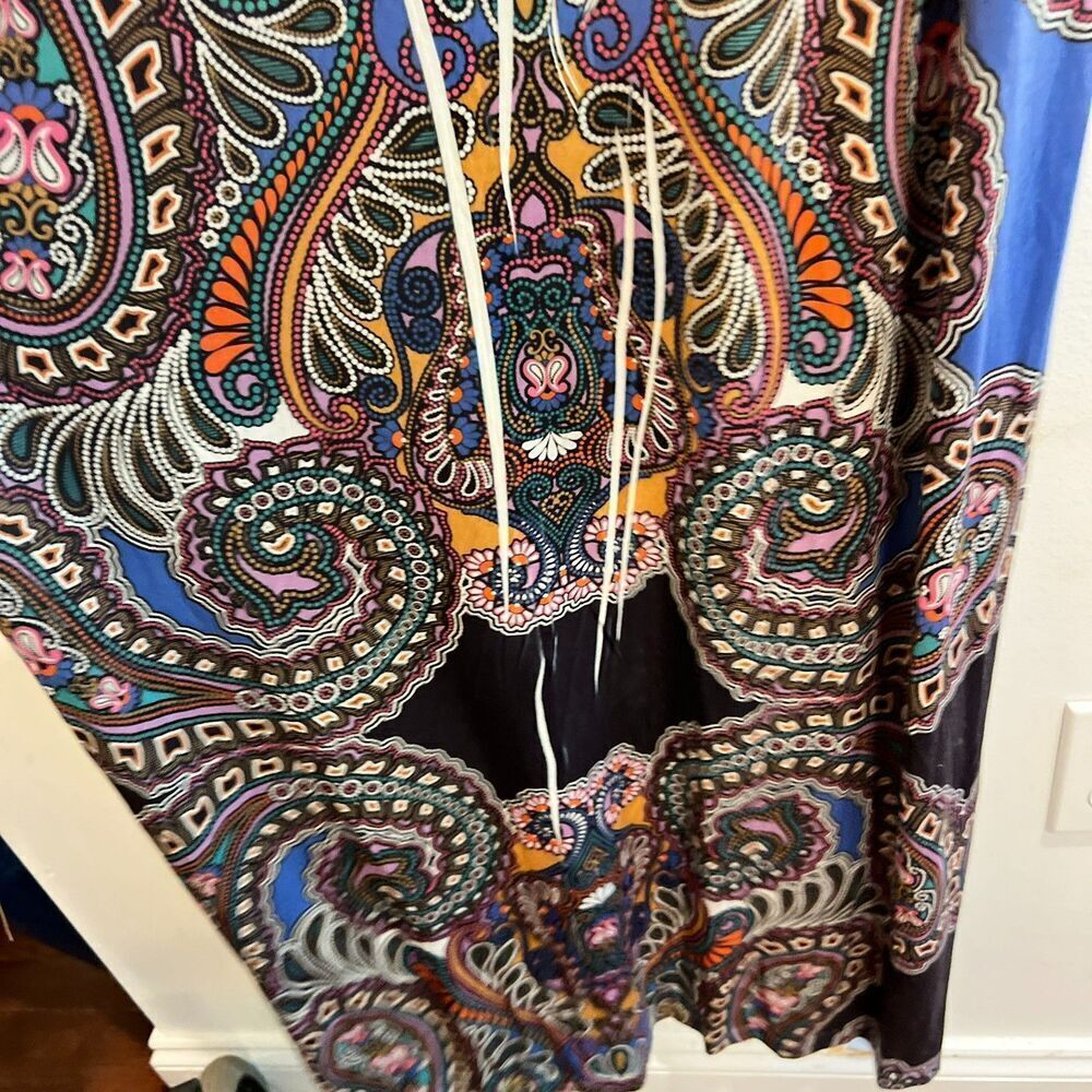 Boston Proper Womens Multicolor Maxi Dress M Pullover Beaded Paisley Boho Slinky - Picture 16 of 16